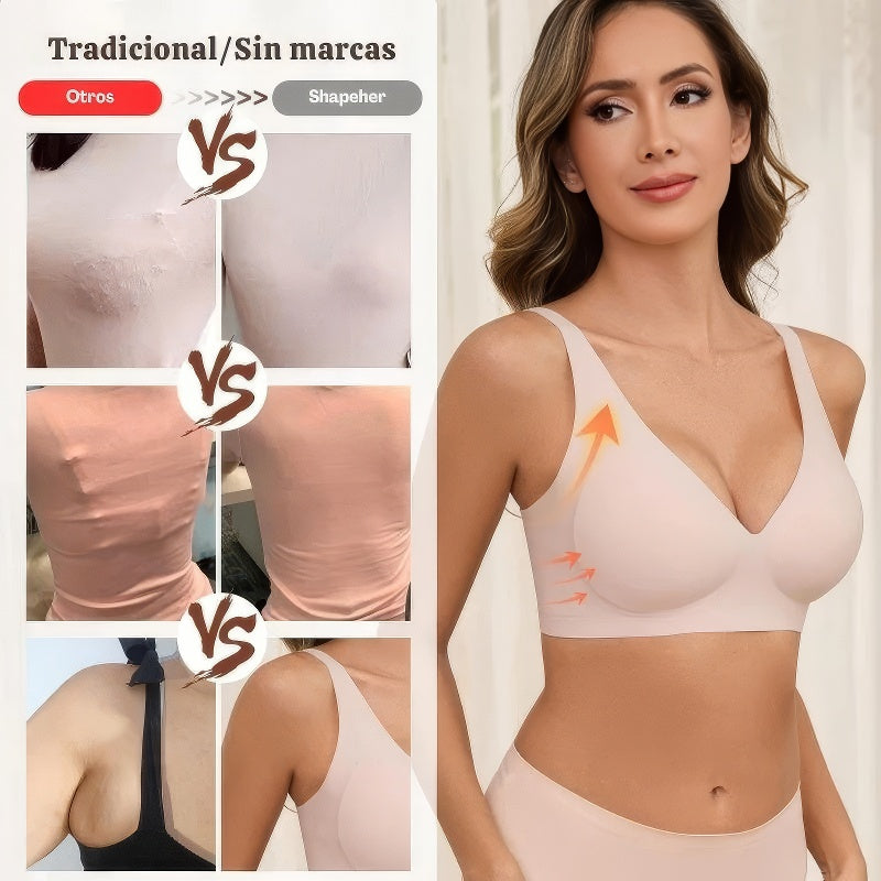 Brasier sin costuras Cómodo, sin alambres y de efecto natural